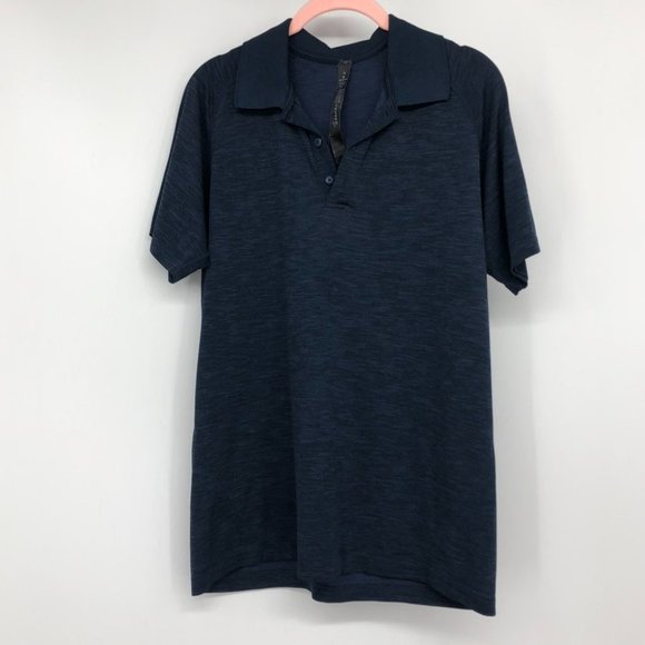 Lululemon Metal Vent Tech Polo mineral blue heathered Men’s Medium - Picture 14 of 16